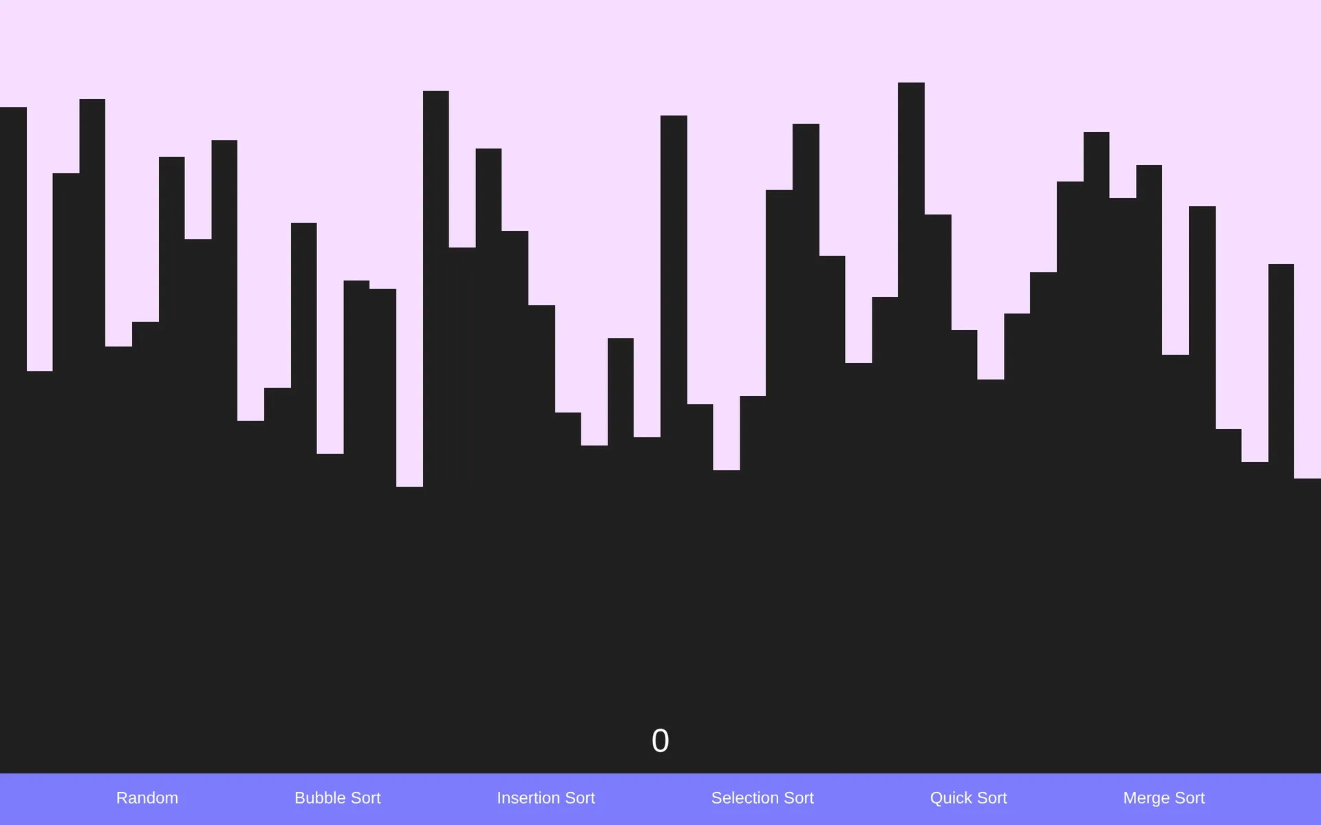 Array algorithms visualizer with sorting animation
