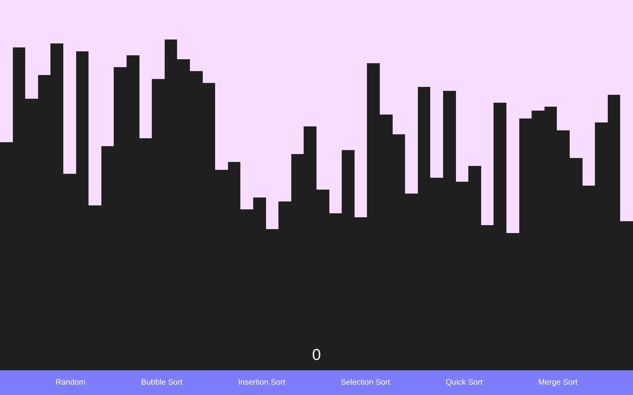 Array algorithms visualizer with sorting animation